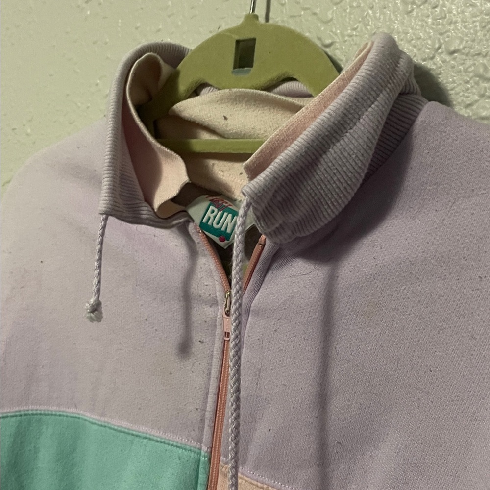 Authentic 80s Pastel Colorblock Zip-Up Jacket - Picture 6 of 6